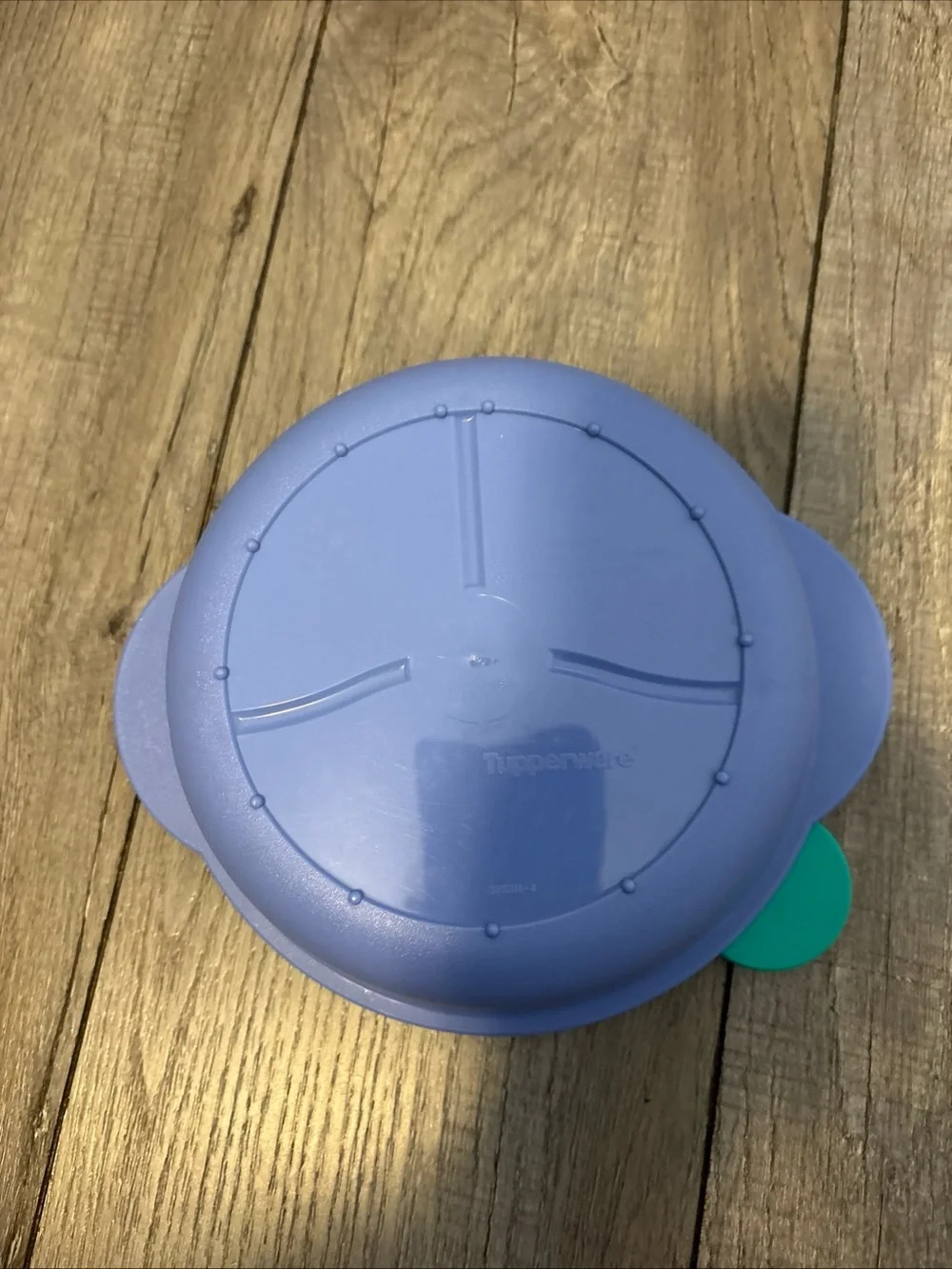 Tupperware Teal and Purple Container with Yellow Vent Three Compartments